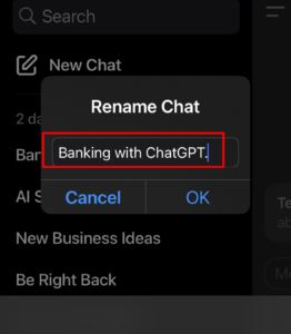 ChatGPTでチャットのタイトルを変更する方法(スマホ step4)