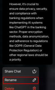 ChatGPTでチャットのタイトルを変更する方法(スマホ step3)