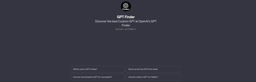 TOP6．GPT Finder（おすすめGPTツールの紹介）